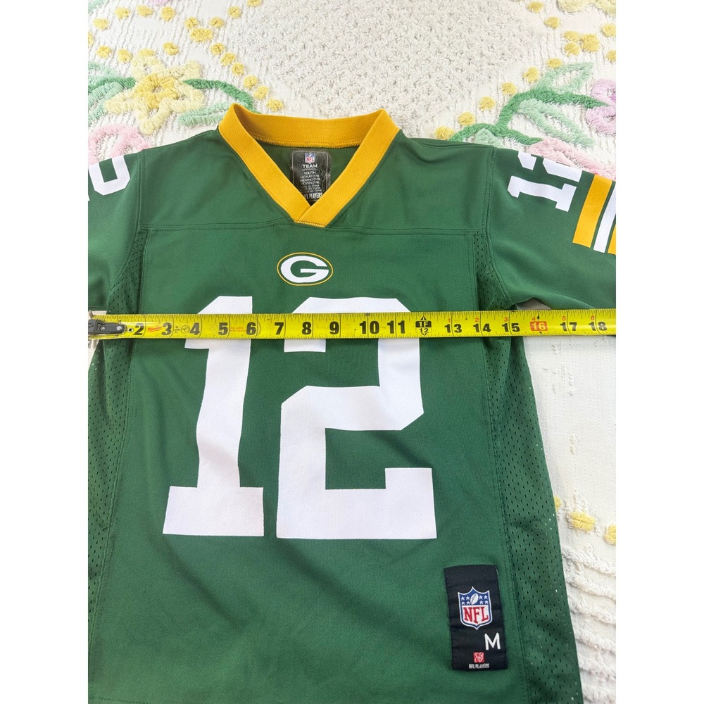NFL Team Apparel Green Bay Packers Aaron Rodgers 12 Youth Jersey Green M 7/8 - Picture 3 of 7